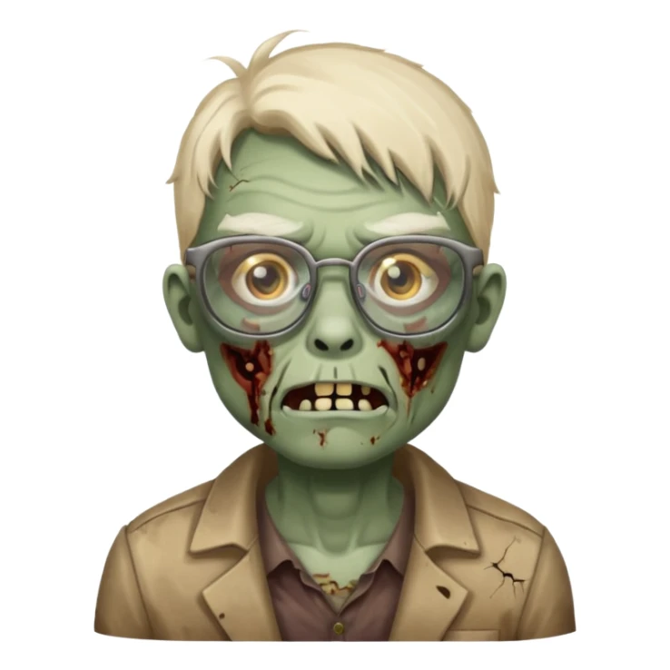 Zombie with big glasses more visible glasses, some difference between zombie and glasses sticker