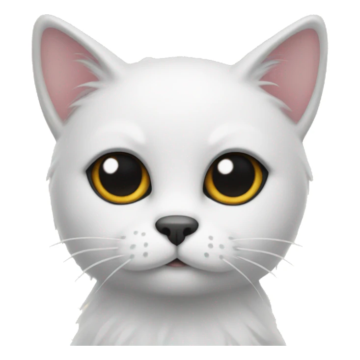 Cat with white fur black ears and heart mark on the forehead  sticker