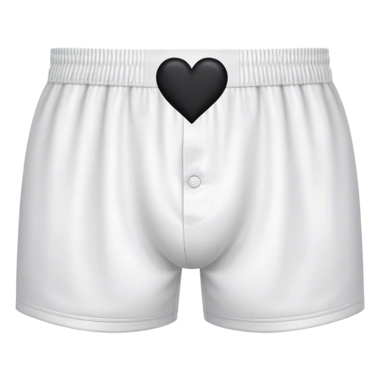 Black heart patterned white pair of boxers sticker