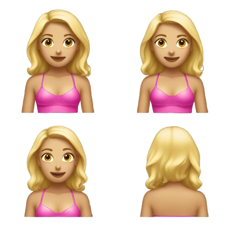 Blonde girl with pink bikini  sticker