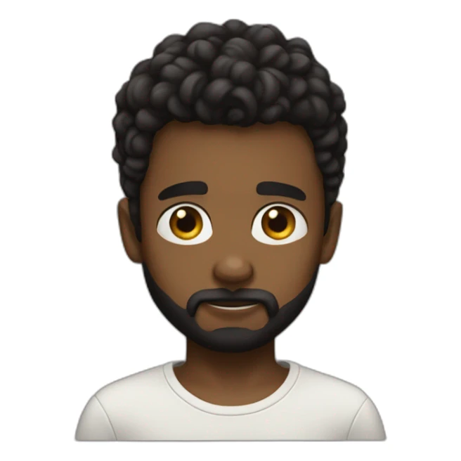 Boy black Hari and one eye ball move right little small beard only  sticker