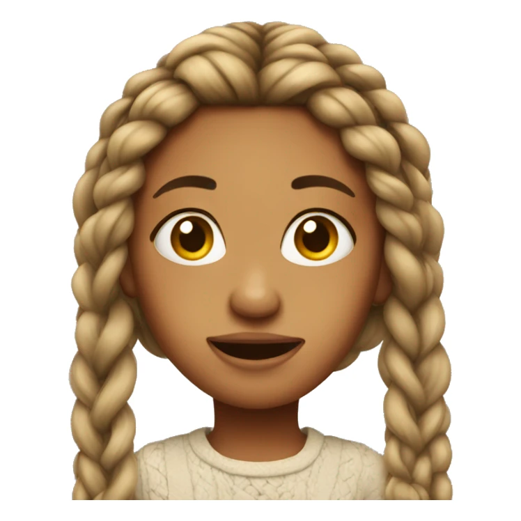 Ugly girl with braided hair sticker