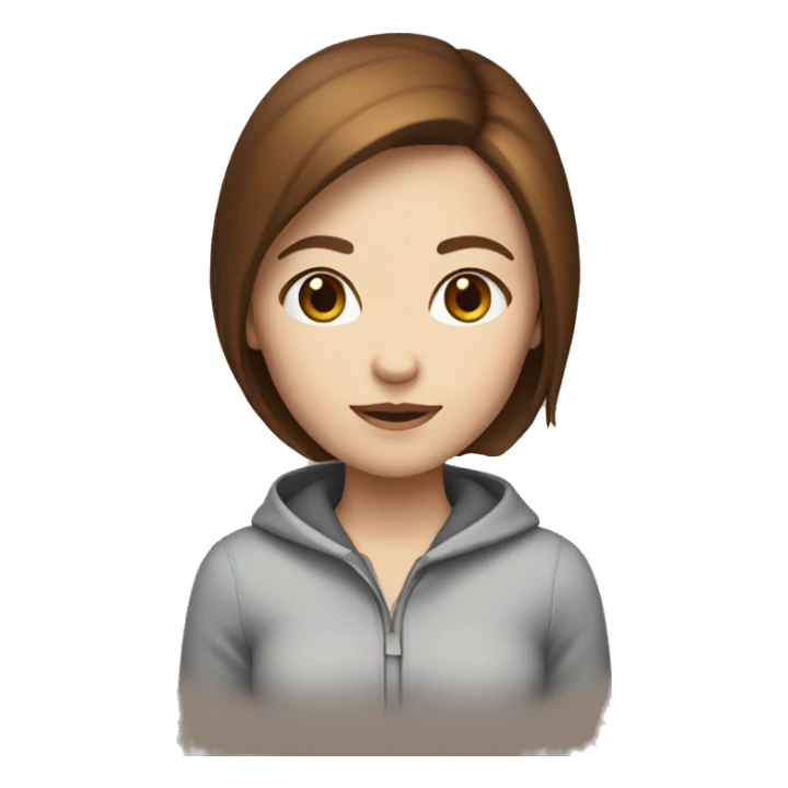 Girle with white skin and brown hair  sticker