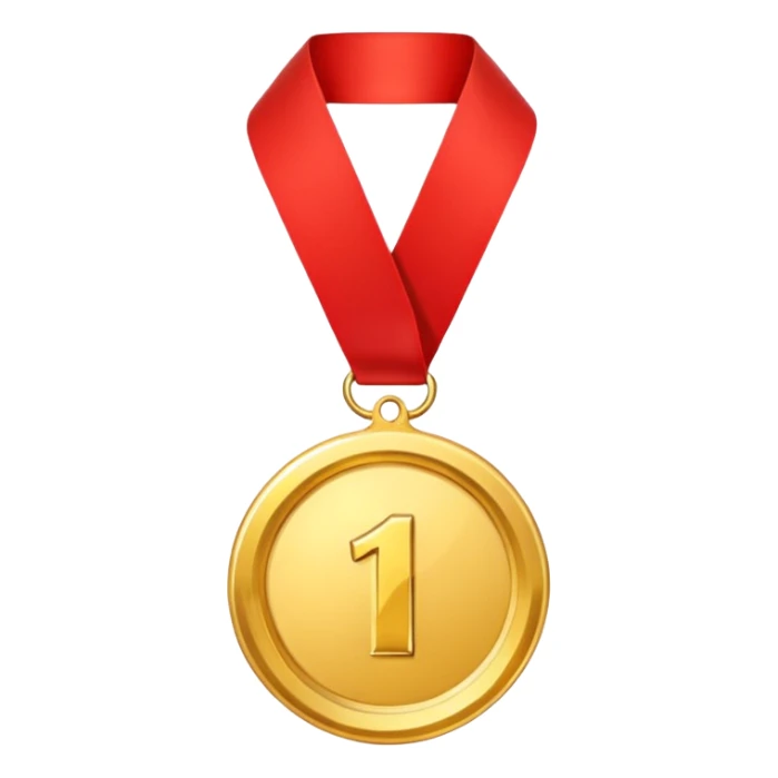 first place medal that is hung around the neck sticker