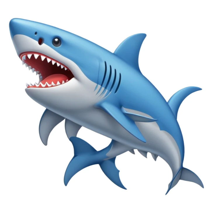 Un tiburón con zapatillas azules  sticker