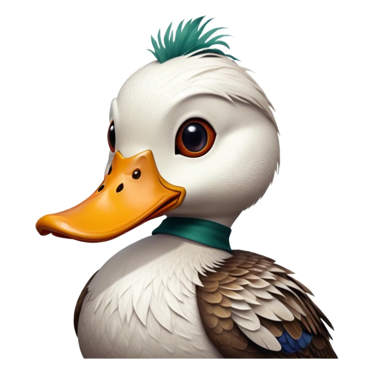 Cinematic 32k HD, Extremely detailed image of a terrifyingly creepy duck, each lash, eye, and feather is shown in stunning detail as though captured in a timeless photograph, rich textures, visually rich, so lifelike that it feels like it could leap off the page at any moment sticker
