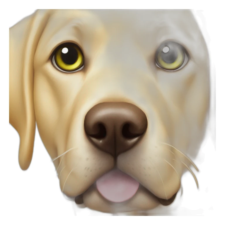 yellow labrador pink nose green eyes sticker