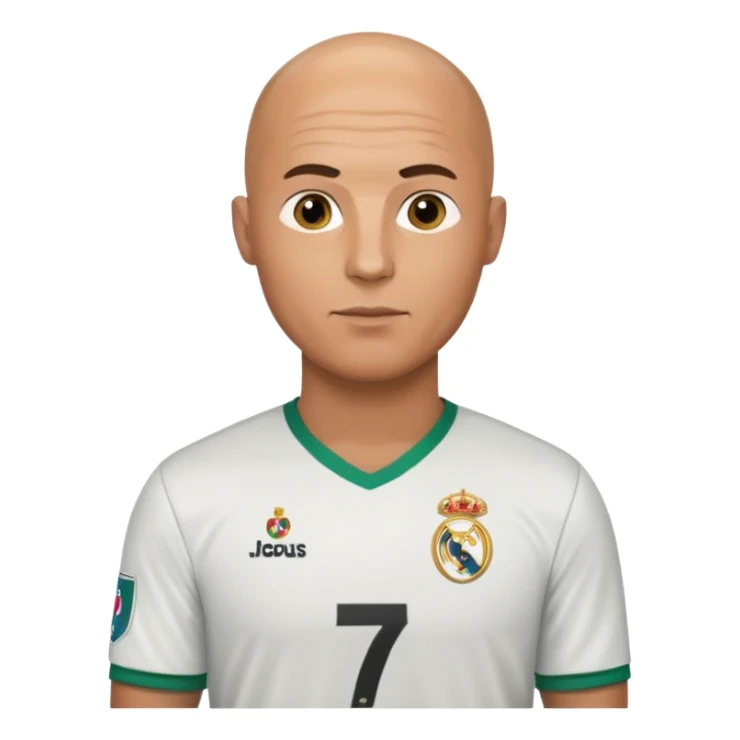 bald man wearing ronaldo football jersey sticker
