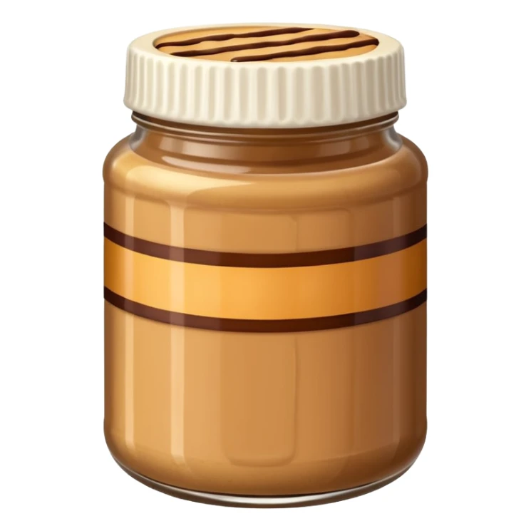 A jar of peanut butter with chocolate stripe: sticker
