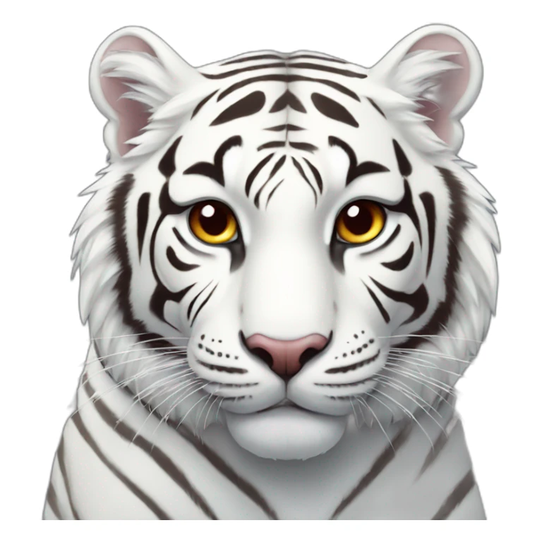 White tiger with heart in his eye sticker