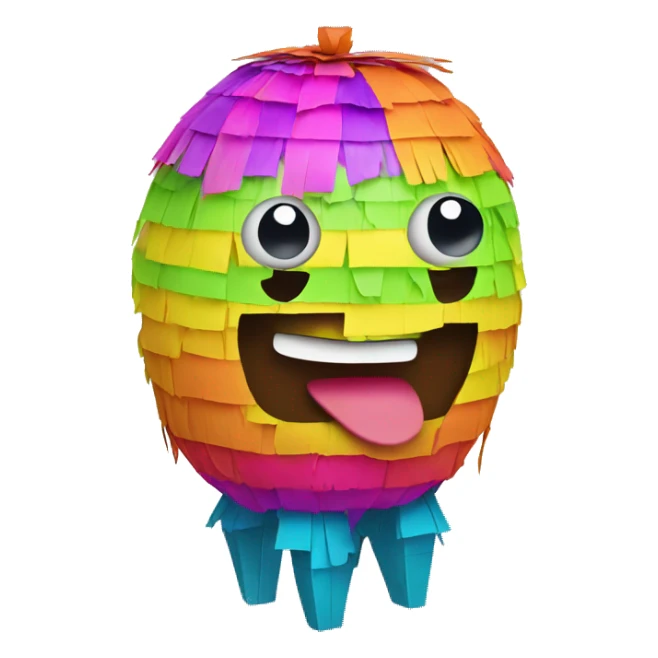colorful pinata with big eyes and smiling face sticker