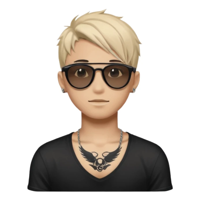 anime boy with tattoo in black oakley sunglasses sticker