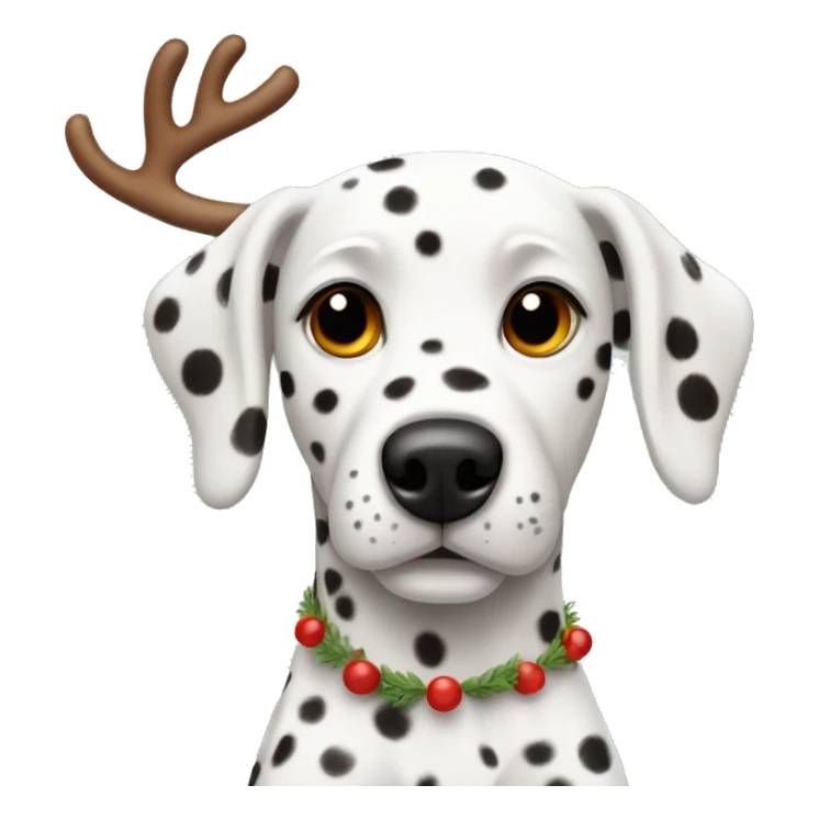 Dalmatian with reindeer antlers sticker