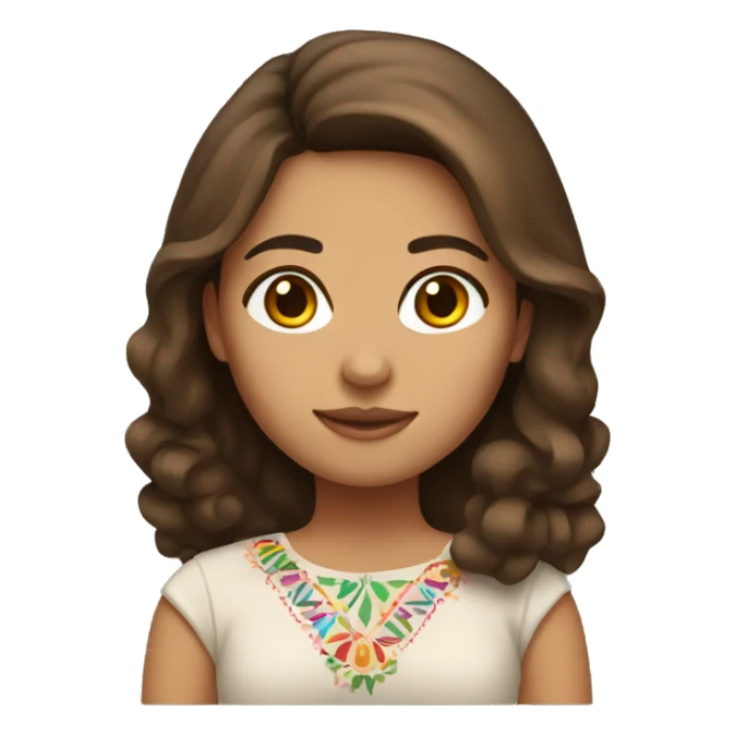 Mexican girl with brown hair  sticker