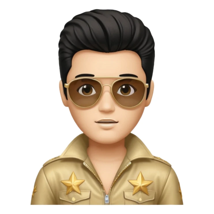 A boy with an Elvis Presley mask with sunglasses dressed as Elvis Presley sticker