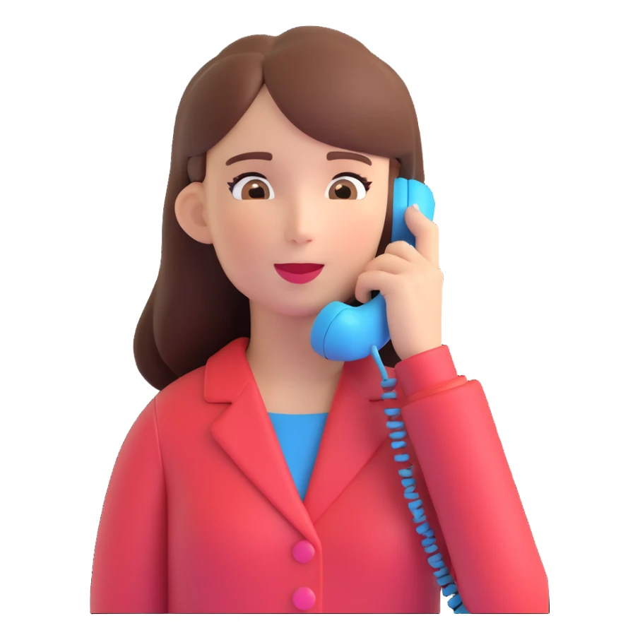 girl talking on phone bedroom background, close up pose sticker