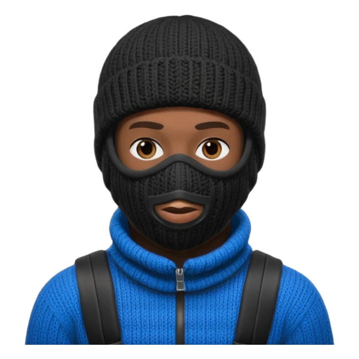 Black man in full ski mask sticker