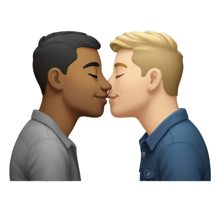 gay hispanic guy with gay white guy kissing sticker