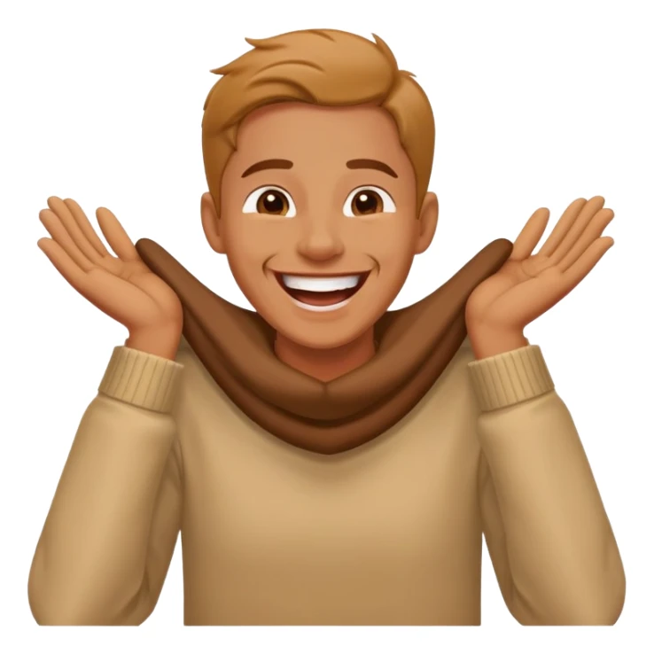 A person laughing with hands around the neck sticker