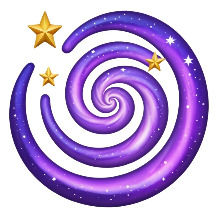 Purple Galaxy emoji with shining stars sticker