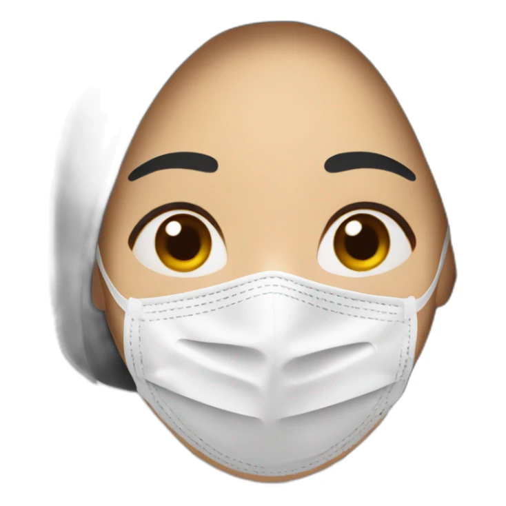 Asian Woman with N95 Mask sticker