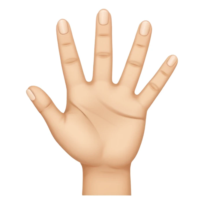 A hand with five fingers raises three fingers and lowers two fingers sticker