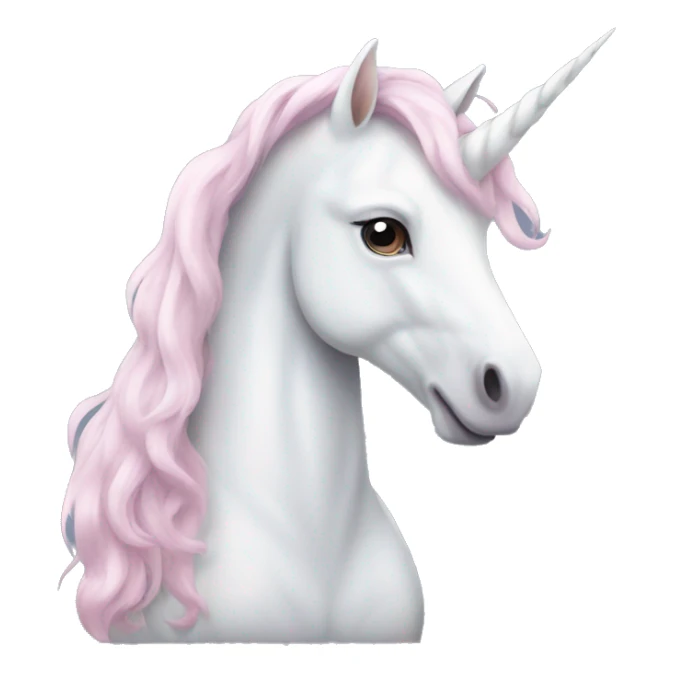 Fullbody White unicorn with pastel color mane  sticker