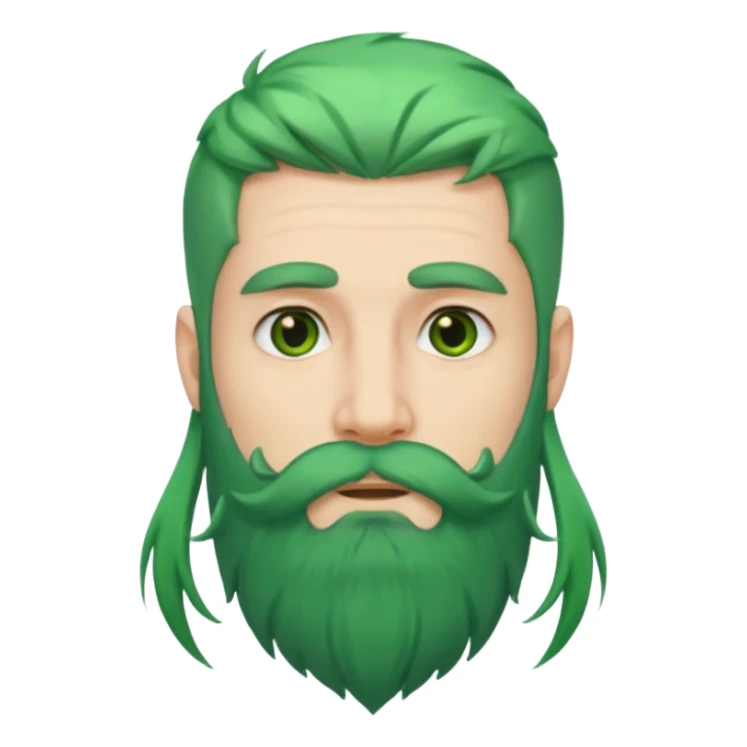 green long hair and beard man sticker