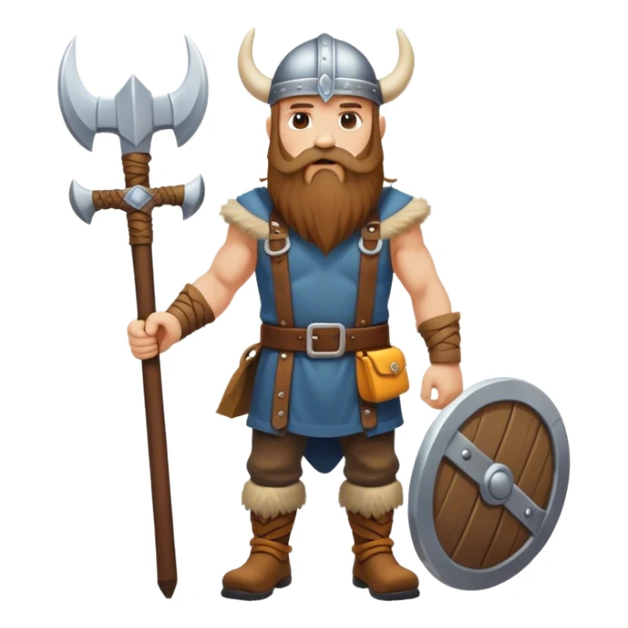 road builder full body as a viking with long bear sticker