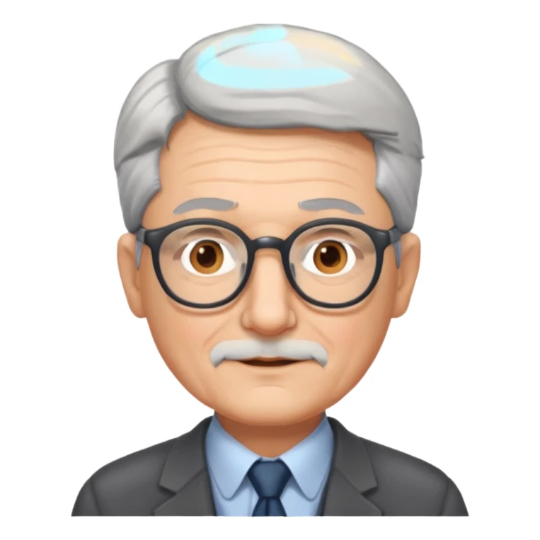 Older gentleman with gray hair & glases sticker
