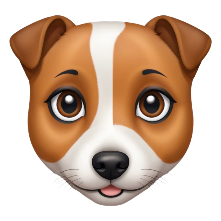 Small jack russel terrier with big dolly eyes, and some black marking around eyes sticker