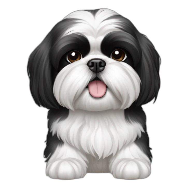 Black and white only shih tzu wearing air jordan shoes sticker