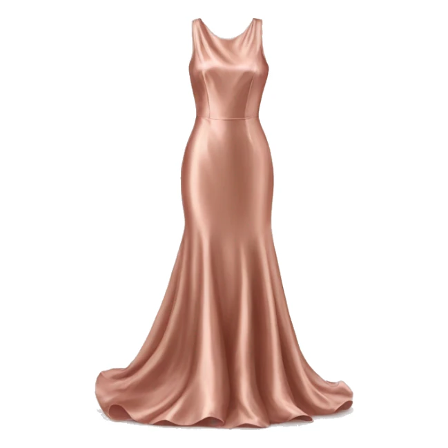 Realistic rose gold silk dress isolated sticker