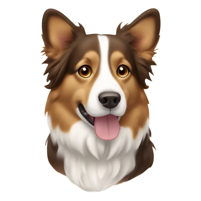 Corgi mix border collie brown long hair sticker