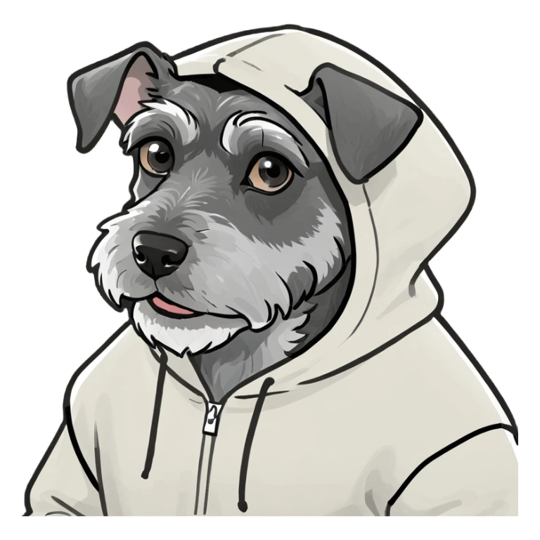Schnauzer in a hoodie sticker