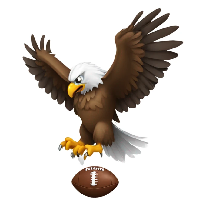 Eagle holding football sticker