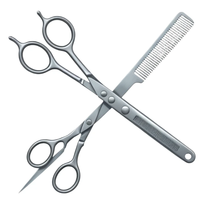 barber shop, scissors, comb, only scissor and comb sticker