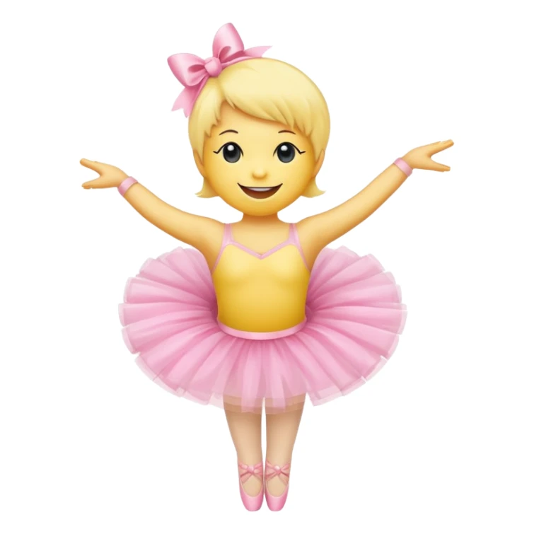 Smiley face emoji mixed with a ballerina sticker
