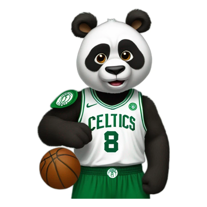 kong fu panda wearing boston celtics jerssey sticker