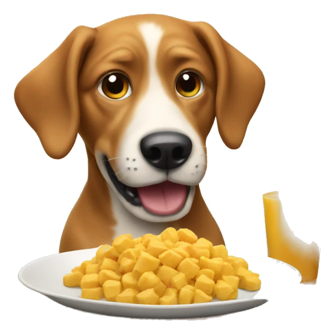 Dog eating food sticker