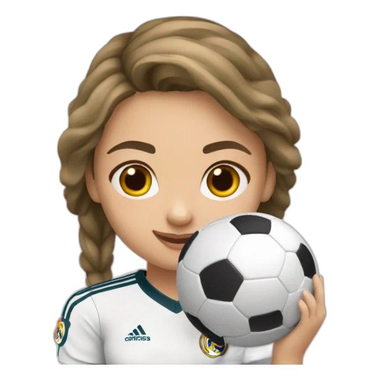 Girl play football in real Madrid  sticker