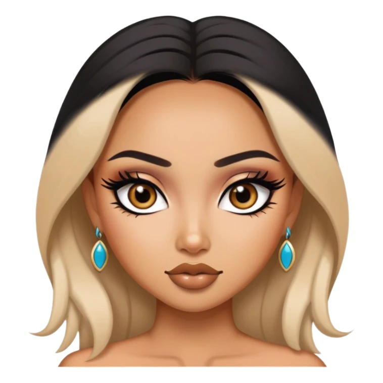 southwest asian beauty standard, pretty makeup, pretty bratz baddie, black eyeliner sticker