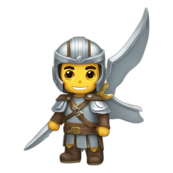 Arcángel Miguel con espada y alas sticker