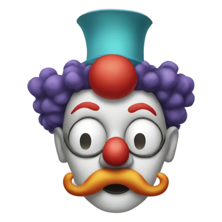 Clown with a very large nose sticker