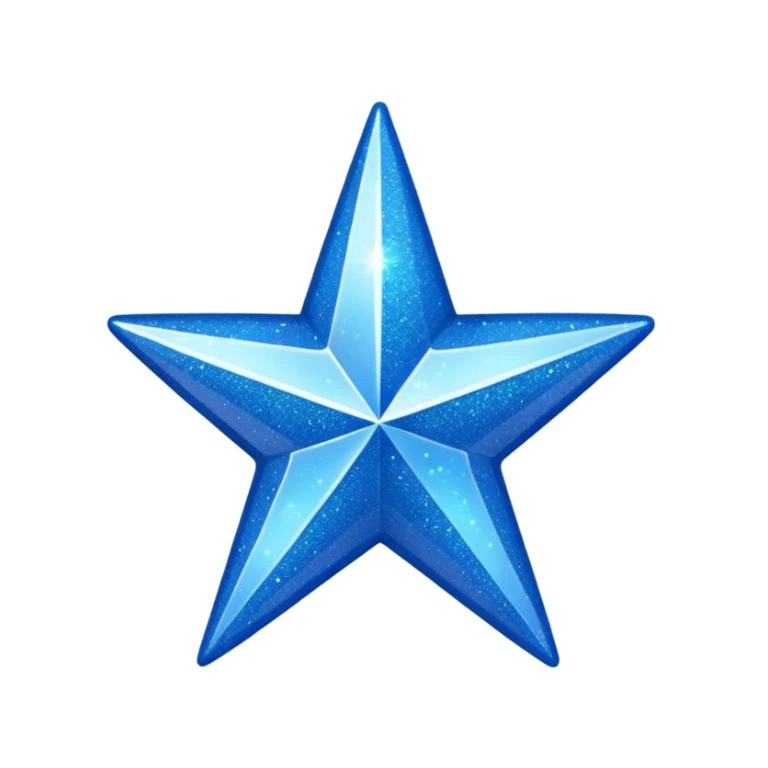 blue glitter star sticker