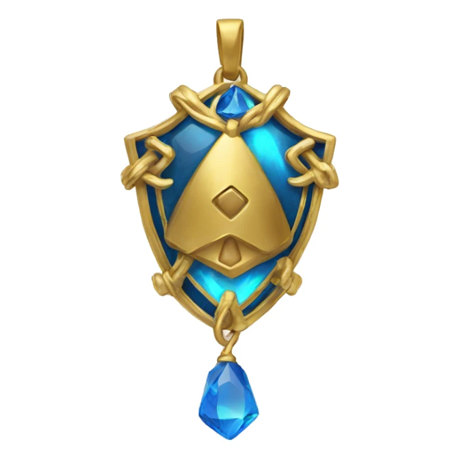Protection Amulet with gold and blue crystal  sticker