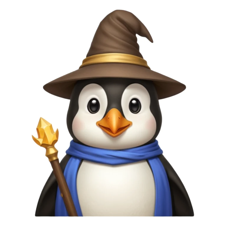 Wizard penguin happy realisitic sticker