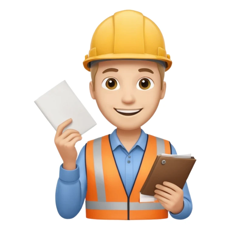 railway engineer carrying a piece of paper in front of him sticker