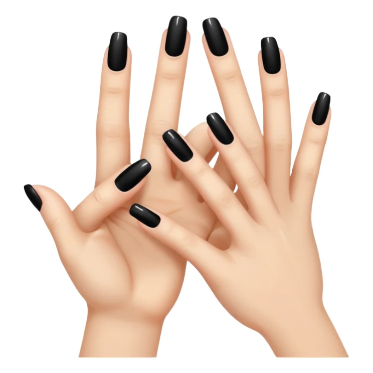 💅🏻generate the same emoji but with black colour nailpaint sticker