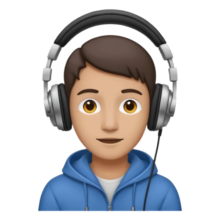 Person listening to music using headphones sticker